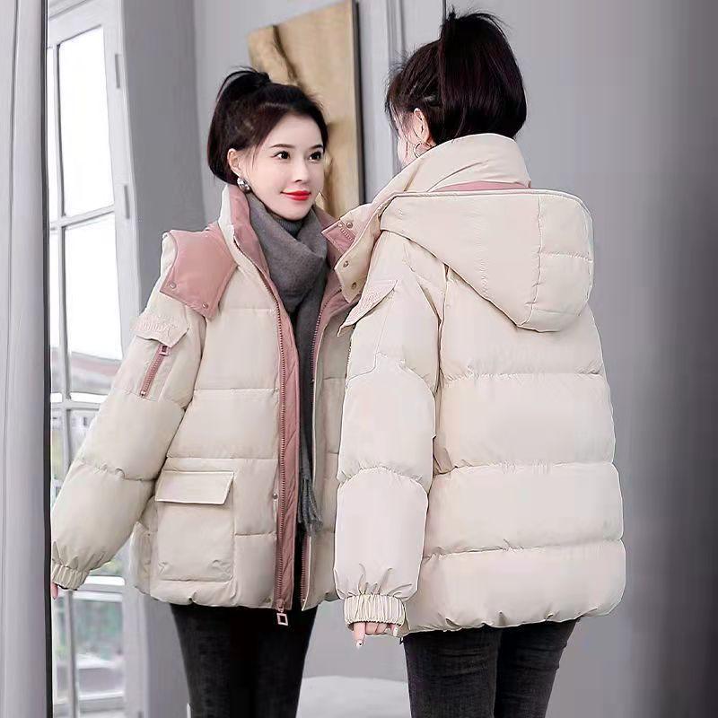 Áo Khoác Độn Bông, Cỡ Nhỏ Dành Cho Nữ, Kiểu Ngắn, Phong Cách Hàn Quốc, Dáng Rộng Rãi Và Bó Sát, Trông Trẻ Trung, Thêu, Áo Khoác Mùa Đông, Dày Dặn, 2024 Top Women 6