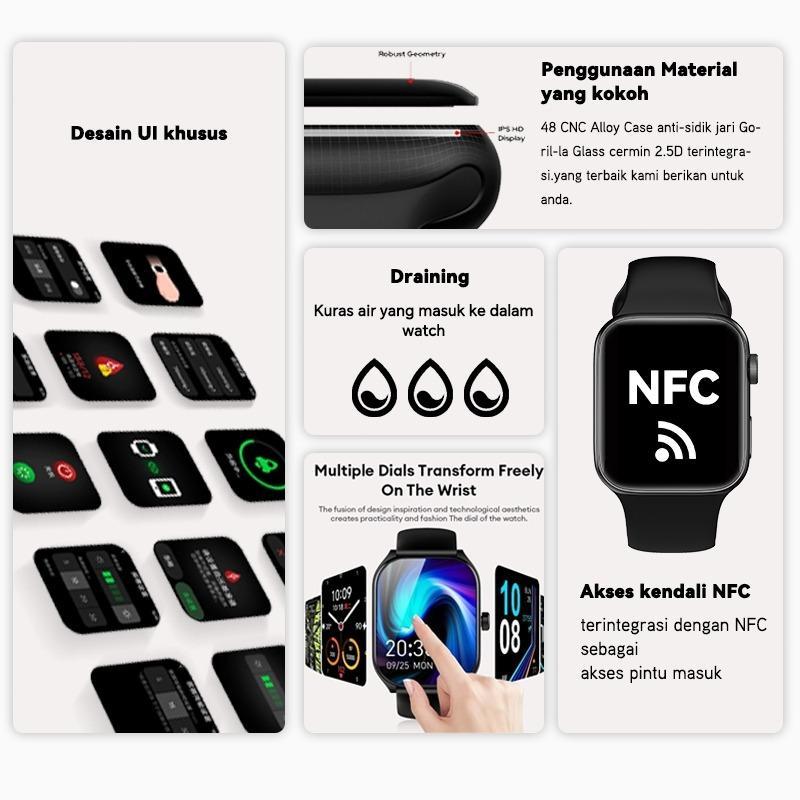 [COD] Original SmartWatch TX 10 PRO MAX | Hand Gesture | 2.04 Inch Touch Screen 45mm | Smart Watch Wanita Pria | Android iOS Digital Watch | iphone Calling | IP68 Waterproof | Music Playing | Wallpaper Series | jam tangan pasangan | Heart Rate | Gps peta