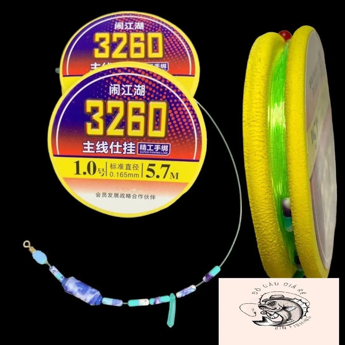 [SALE]  Trục Câu Đài 3260 Trục Buộc Sẵn Cước Câu Cá Tàng Hình Có Đủ Size