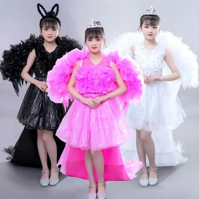 Quần Áo Bảo Vệ Môi Trường, Cho Trẻ Em, Trình Diễn Thời Trang, Biểu Diễn Mẫu Giáo, Trình Diễn Đi Bộ Cho Bé Gái, Thủ Công Tự Làm, Sáng Tạo, Phù Hợp Với Cha Mẹ-Bé, Tự Làm