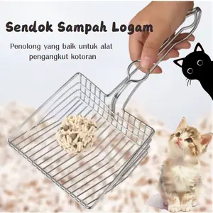 Sendok Kotoran Kucing Perak Berlapis Perak Lubang Halus Kotoran Kucing Kotoran Kucing Sekop Alat Sekop