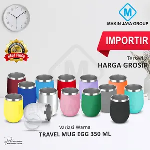 MUG TELUR EGG - mug kopi 350ml bulat stainless Vacuum premium tumbler MJG Tumbler importir Olive eggo coffee travel cup 350ml / Eggshell coffee mugIMPORTIR TUMBLER TERMOS BOTOL MURAH