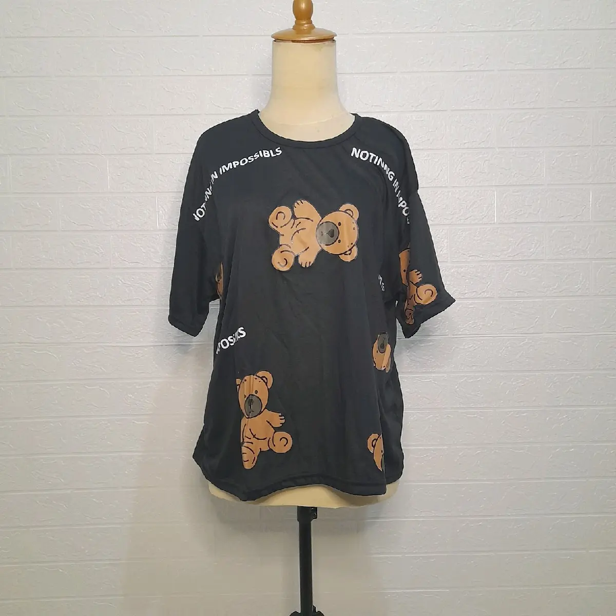 Baju Kaos Wanita Jumbo Atasan Oversize Korea Lengan Pendek Imposible Pakaian Perempuan Ukuran Bigsize Murah