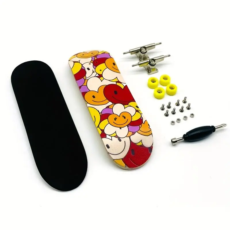 Finger Skateboard with Storage Box, 1 Set Maple Wood Bearing Wheel Fingerboard, Skateboard Toy for Kids & Adults