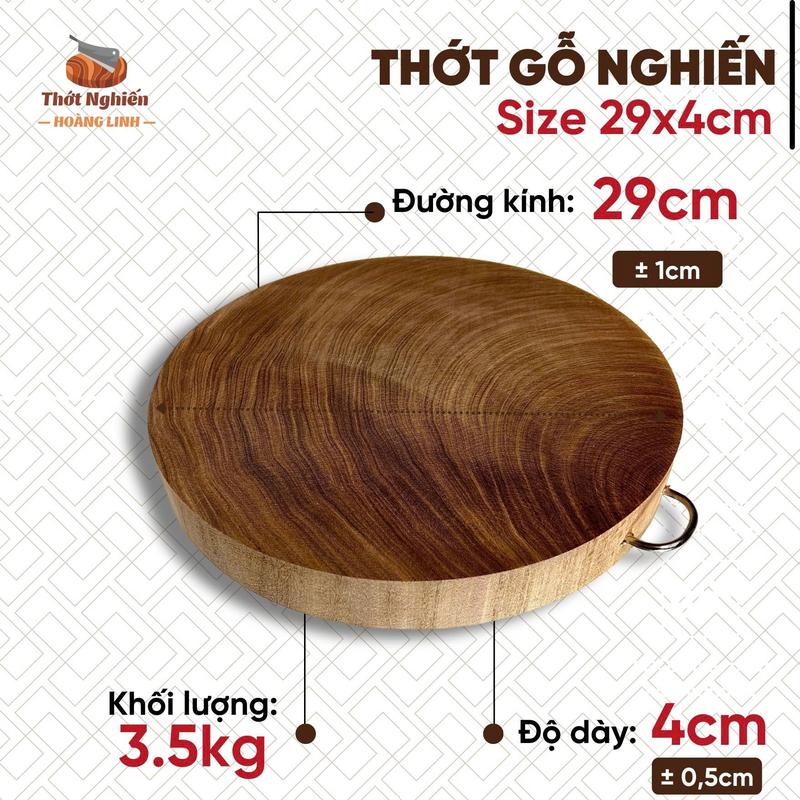 Thớt Gỗ Nghiến Size 29cm - D29TNHL - Thớt Nghiến Hoàng Linh