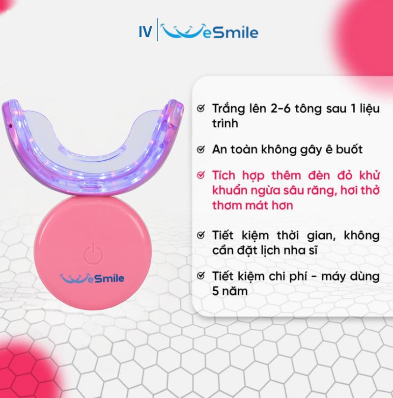 Product Introduction of <Tặng 5 gel> GMV  KÍT TRẮNG RĂNG IV WESMILE EXTRA WHITE , WESMILE trắng răng 3 - 6 tone răng và giảm ê buốt răng 10