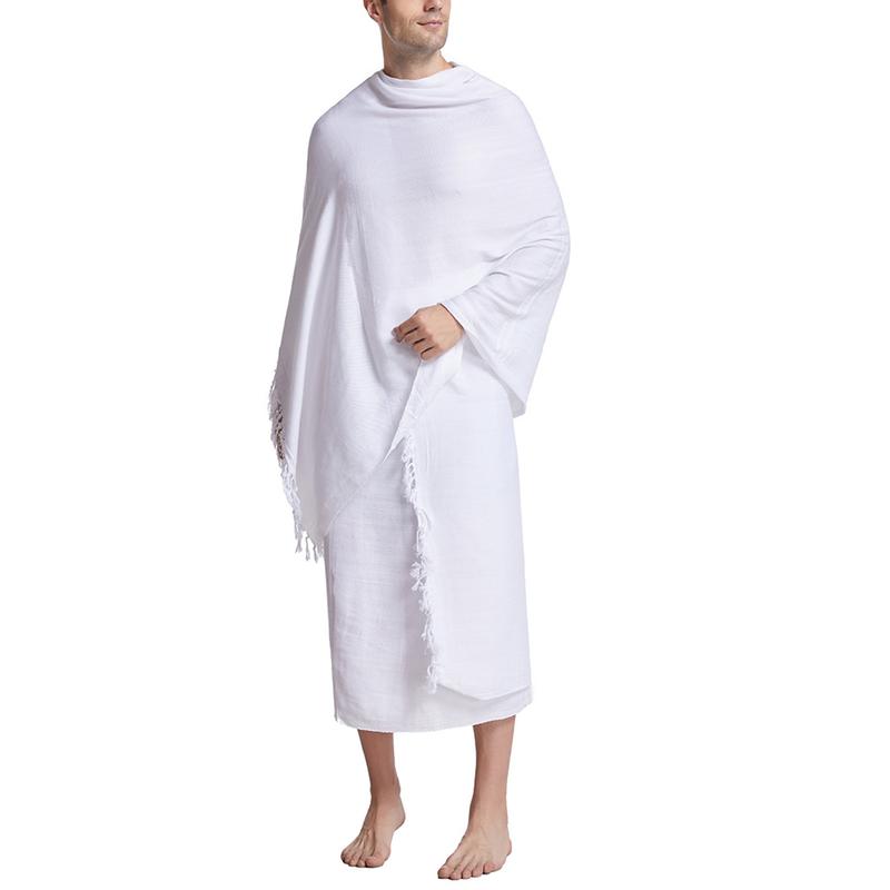 Mens Ihram Towel Hajj & Umrah White New Terry Saudi Desert Dress 0