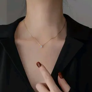 Kalung Titanium Wanita Mata Satu Simpel Elegan K585