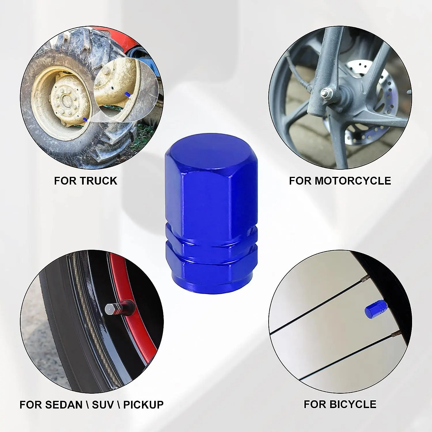 4 PCS Tutup Pentil Ban Mobil Motor Alumunium - Tutup Pentil Hex Valve Cap Aluminium 4 PCS