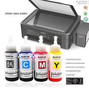 หมึกเติม EPSON L100 L110 L120 L200 L210 L300 L350 L355 L360 L455 L550 L555 L1300 เกรดพรีเมี่ยม รุ่น T664 4 สี สำหรับ L S