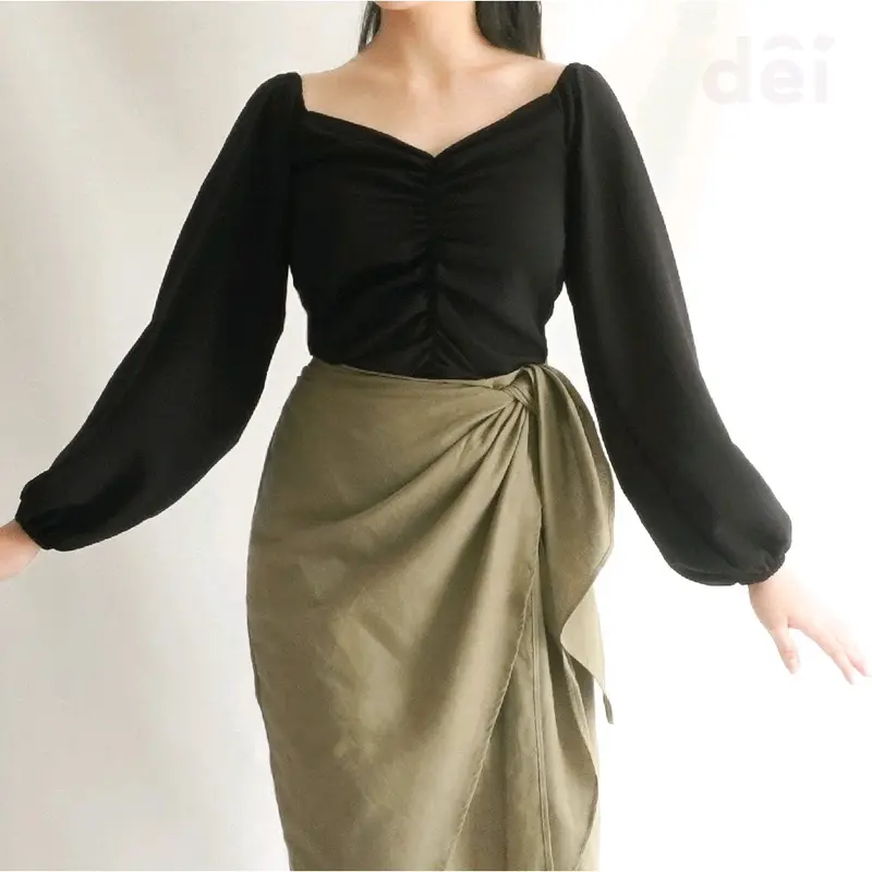 Big Size Blouse ALEX Baju Atasan Wanita Korea Style Blouse Sabrina Size Jumbo Polos Lembut Nyaman 1