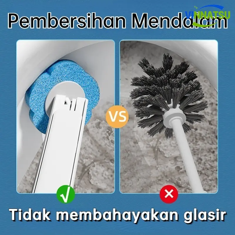 Vinnatsu Pembersih Toilet Sekali Pakai Spons Pembersih Kamar Mandi 6 Pcs Spons Isi Ulang Pembersih WC Disposable Bathroom Brush Sikat Toilet Sponge Anti Lecet 6