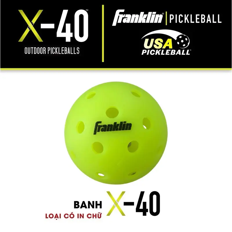 Bóng Pickleball Franklin X-40 Outdoor, Đạt Chuẩn Thi Đấu Quốc Tế Sport