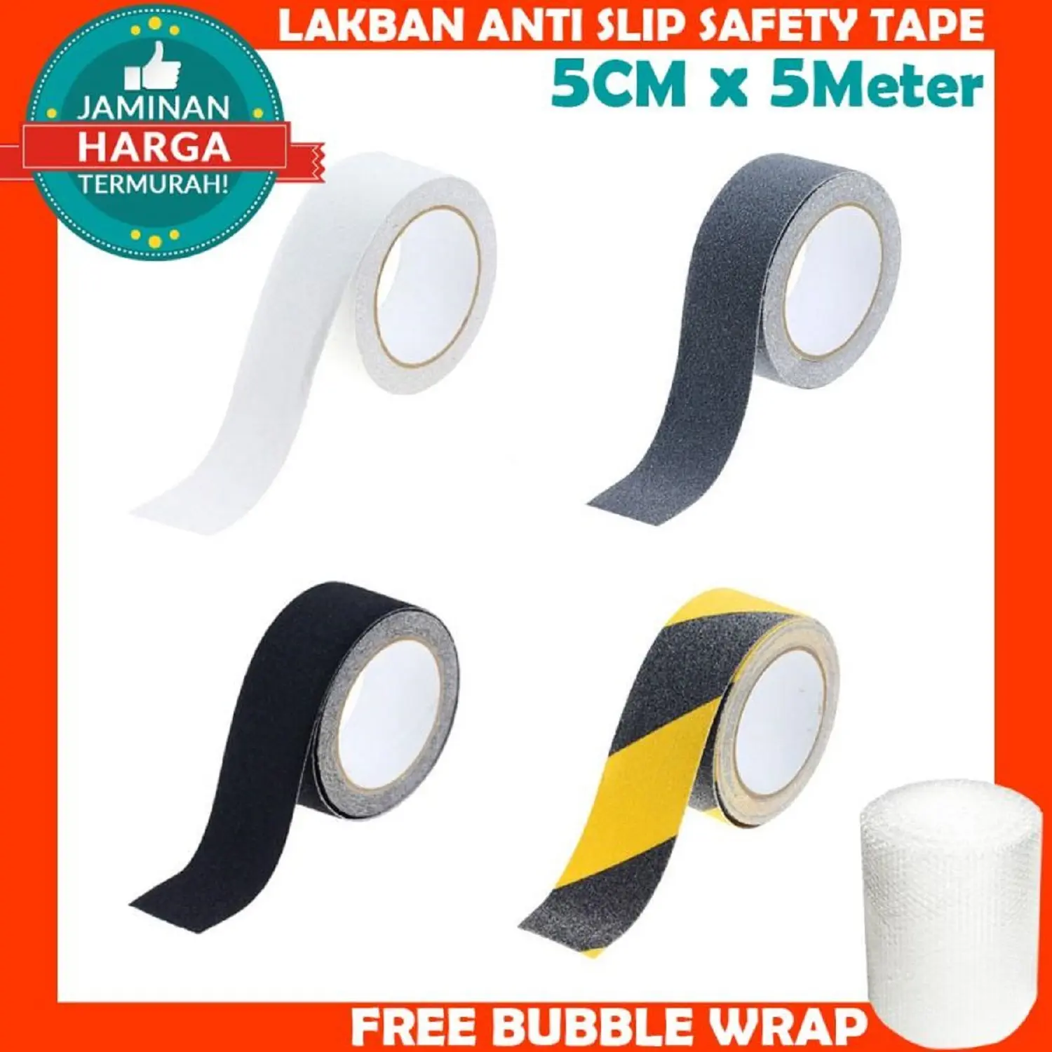 Lakban Anti Slip Safety Walk Tape Anti Licin Sticker Tangga 5M x 5CM