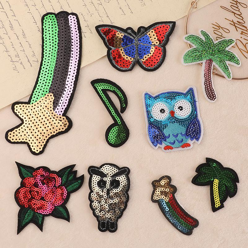 Fashion Patch Computer Emboridery Label Sequins Cloth Label Sequin ...