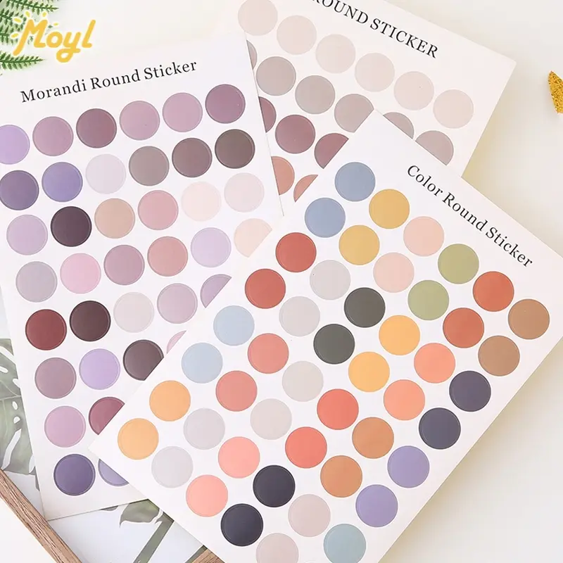 48 Pcs Colorful Dot Stickers Scrapbook Decorative DIY Round Sealing Stickers