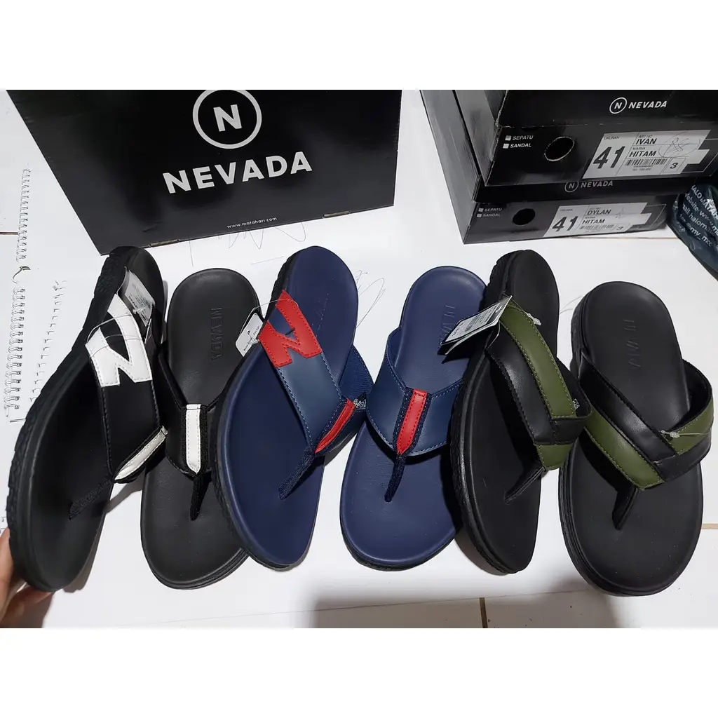 41/42/43-Sandal JEPIT Pria/N3VAD4/ORIGINAL-HItam/navy-2022