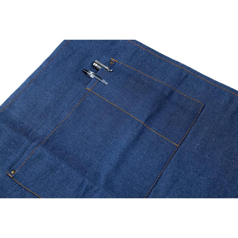 Celemek Apron Barbershop Barista New Half Denim Custom Original Handmade Unisex Biru Sintetis Biru Sintetis 2