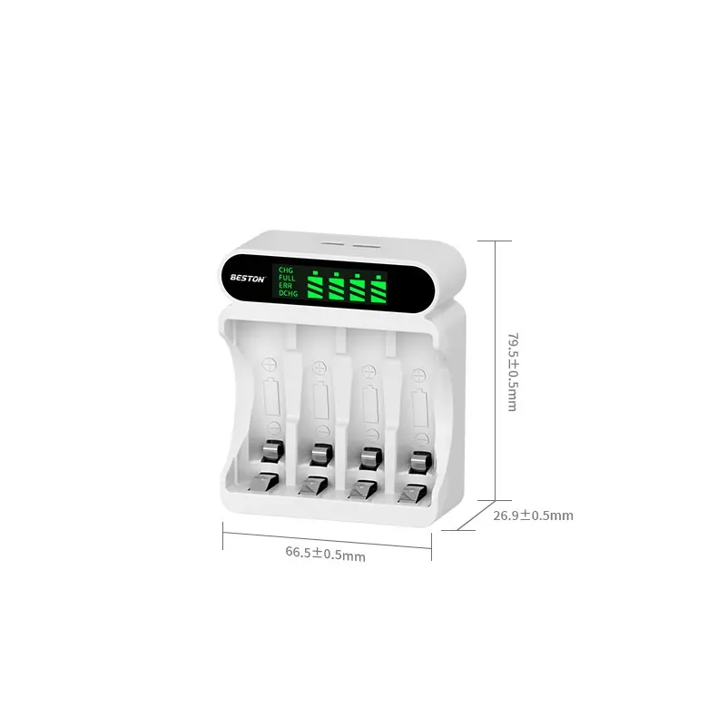 Bộ 4 pin AA 3300 mAh kèm Sạc Beston C9023L dùng cho micro, đồng hồ Sạc nhanh tự ngắt Màn hình LCD Sạc Điện Thoại 5