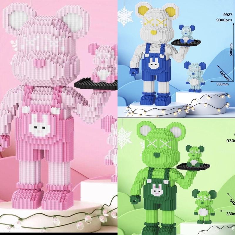 Gấu Bearbrick bồi bàn bê khay đồ 50cm Đồ chơi Xếp hình lắp ráp mô hình cỡ lớn bear bricK có tặng búa