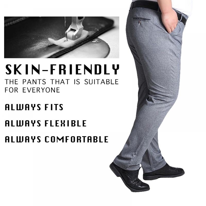 Big Size 29-52 Plus Size Men's Elastic Business Pants Non Iron Formal Office Long Pant Flexible Trousers 5