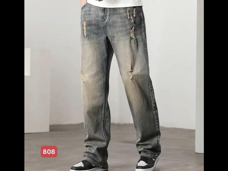 Product Introduction of Quần Baggy Mã 808 Ống Rộng Rách Màu Xanh - Phong Cách Thời Trang 808 - Menswear Pants - Có Túi quần jean nam co giãn quandai  jean 7