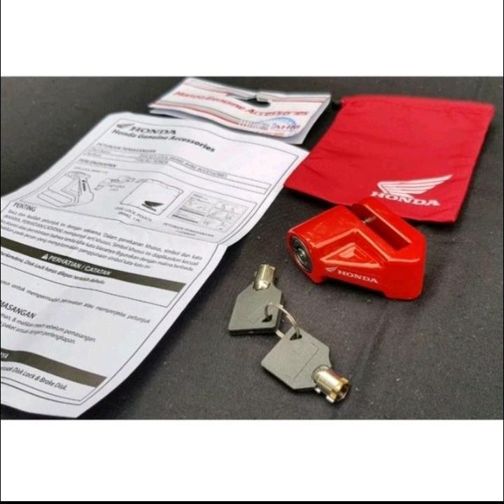 Gembok Cakram Motor Original AHM Universal Semua Motor Accessories Anak Kunci kunci ganda motor 1