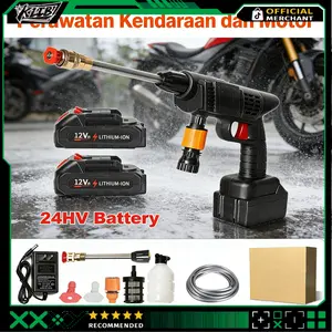 Mesin Cuci Steam Motor Mobil Baterai 24HV Cordless Jet Cleaner High Quality - Portabel Multi Fungsi - Kuat Tahan Lama - Set Lengkap Aksesori