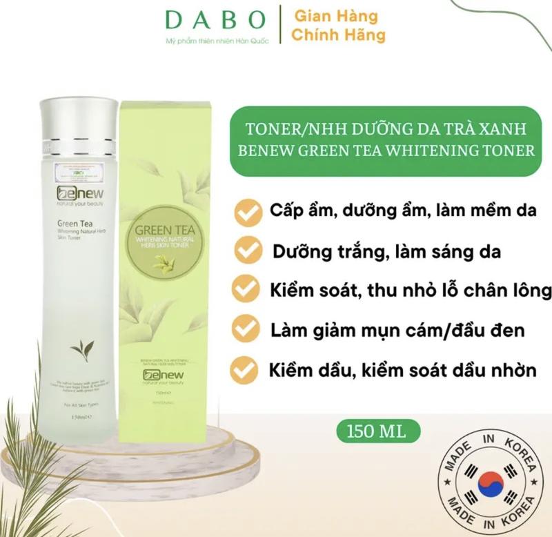 Nước hoa hồng trà xanh xoá mụn, sạch da, se khít lỗ chân lông BENEW Trà Xanh Green Tea Toner 150ml Hàn quốc- HÀNG CHÍNH HÃNG