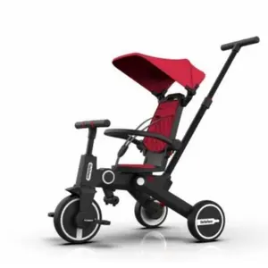Bebehoo Generasi2 7 in 1 Stroller Sepeda Roda Tiga Lipat/Folding Trike/Trycycle Bayi Trike - Merah