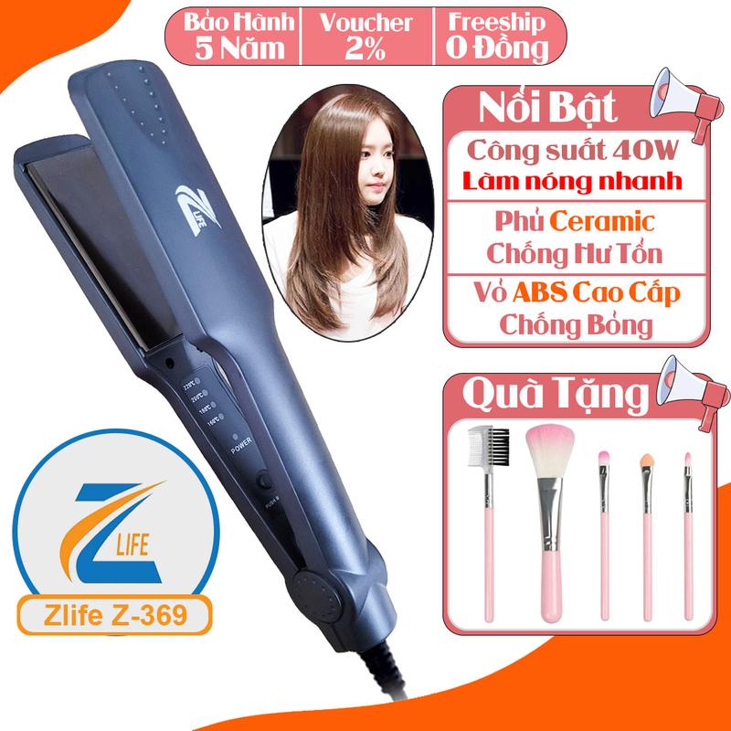  Máy Là Thẳng Tóc Bản To Thông Khí 4 Mức Nhiệt ZLife 369 Women Nữ Máy Uốn Tóc Uốn Tóc 