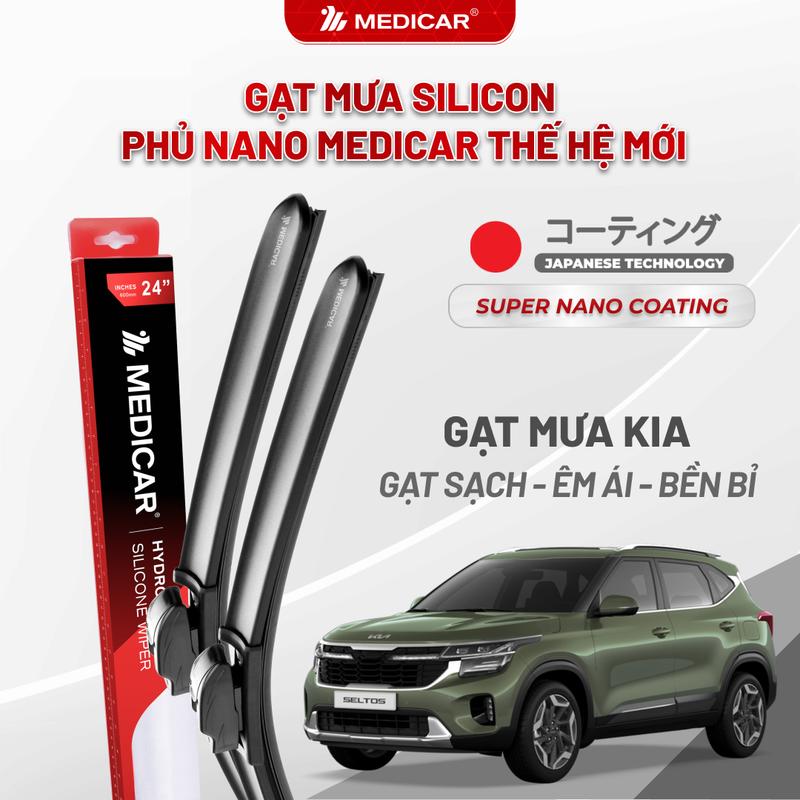 KIA Gạt Mưa Silicon Phủ Nano Medicar: Morning Soluto Sonet Seltos Sorento Cerato Carnival Sportage K3 Soul Sedona Carens Forte Optima Ray Rio Rondo - Gạt mưa KIA