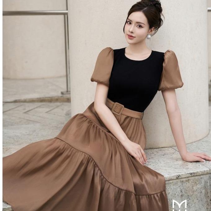 Đầm Nữ MY WAY Đi Chơi Dạo Phố Tay Bồng Xếp Tầng Sang Trọng 1MD02344T - NA0 1