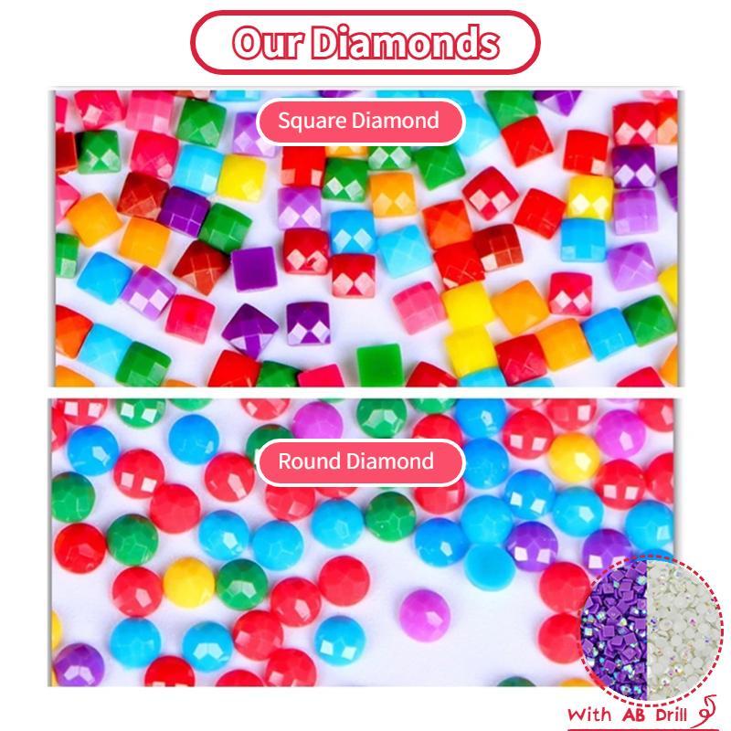 DIY Artificial Rhinestones Arts Painting Kit Without Frame, Color Cool Girl Pattern DIY Painting, Handmade Craft Wall Art Decoration 4