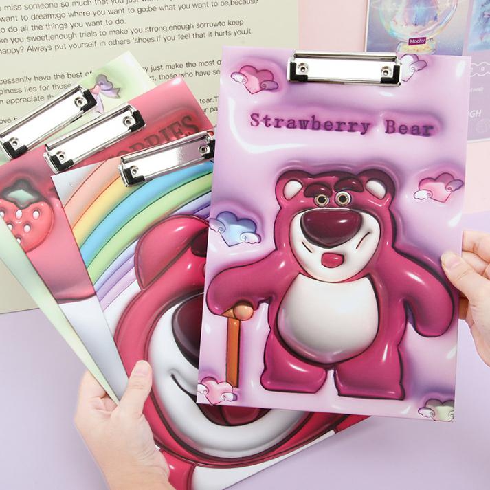 BISA COD 6302 Papan Ujian Motif Karakter 3D / Cute Stationery Exam Board 0