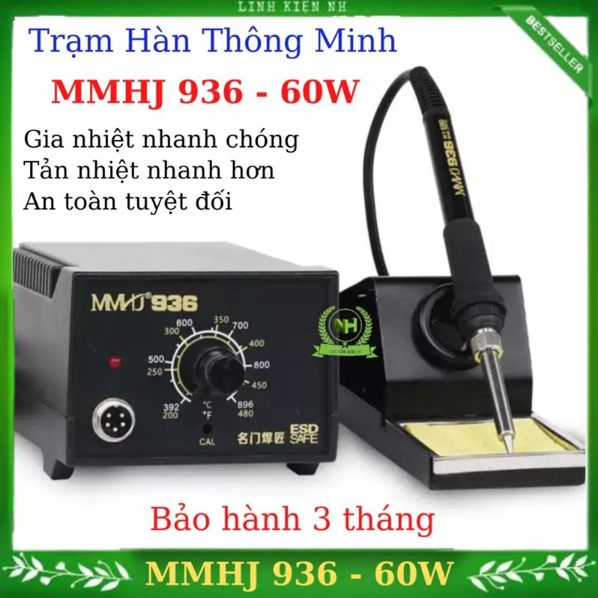 Trạm Hàn 936 chính hãnġ MMHJ 60W Siêu Bền sử dụng mũi hàn HAKKO 900M ( Bảo hành 06 tháng )