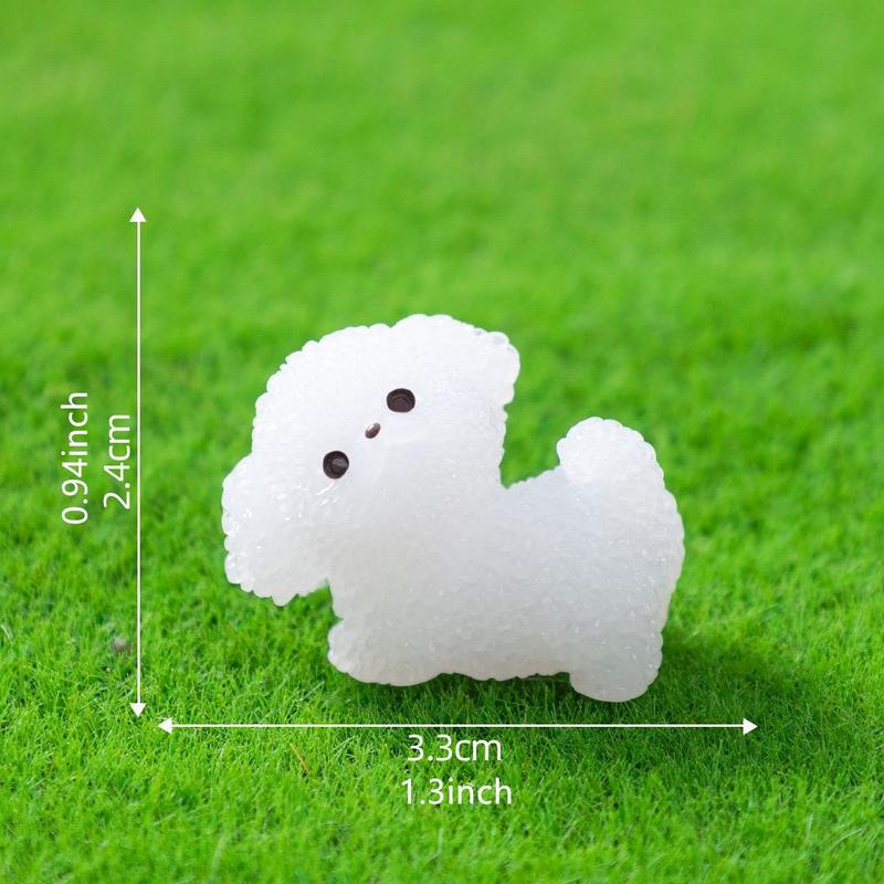 Cute Dog Design Resin Ornament, Mini Luminous Dog Decoration, Desktop Decoration for Home Office Car, Home Decor Supplies 5