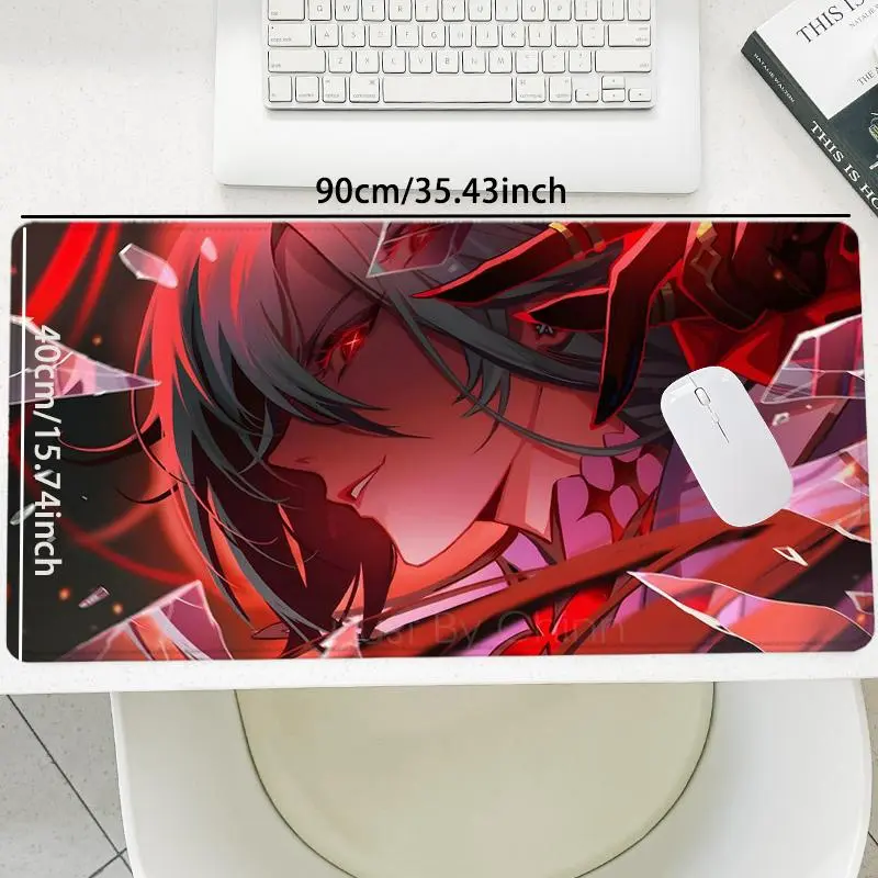 Anime Emotions Passionate Style Mouse Pad, Rectangle Gaming Mouse Pad, Non-Slip Rubber Base Stitched Edge Desk Pad for Home Office 2