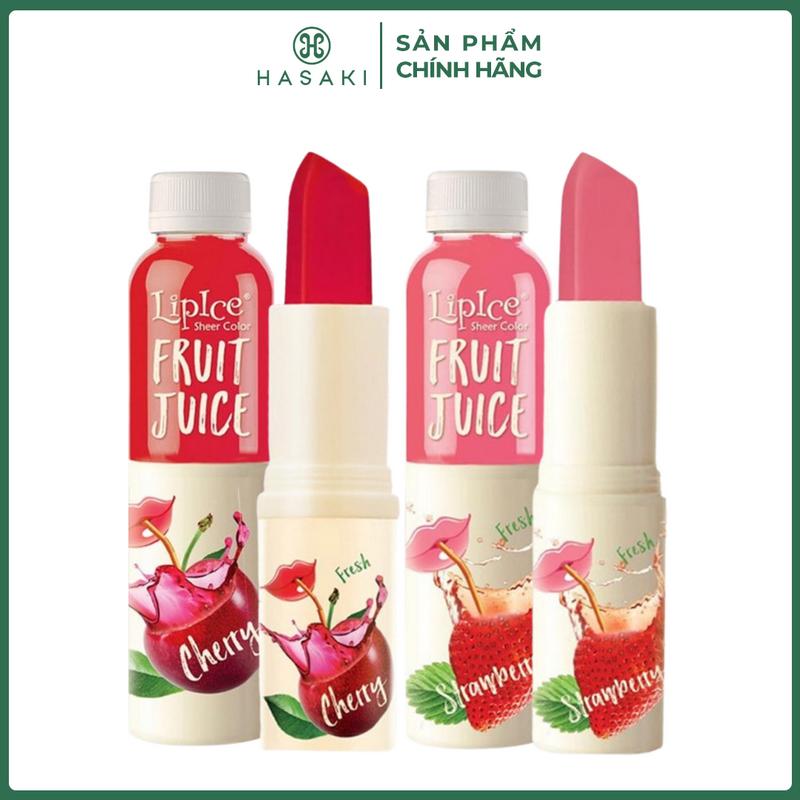 Combo 2 Son Dưỡng LipIce Trái Cây Cherry Anh Đào Đỏ Tươi + Strawberry Hồng Dâu Dịu Ngọt 4g | HASAKI BEAUTY