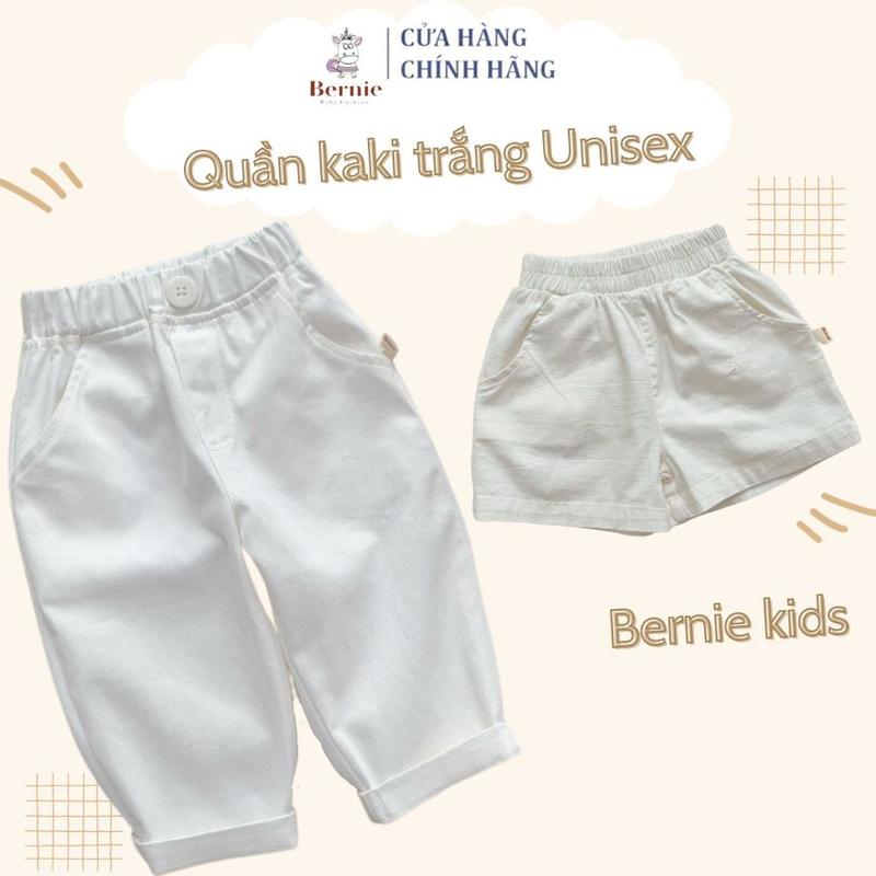  Quần kaki màu trắng cho bé trai bé gái quần dài và quần short đùi BERNIE kids 1 đến 7 tuổi 