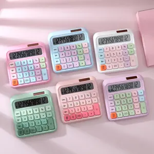 KALKULATOR HITUNG CEPAT 12 DIGIT WARNA MACAROON PASTEL DENGAN DUAL POWER BISA PAKAI BATERAI DAN MATAHARI