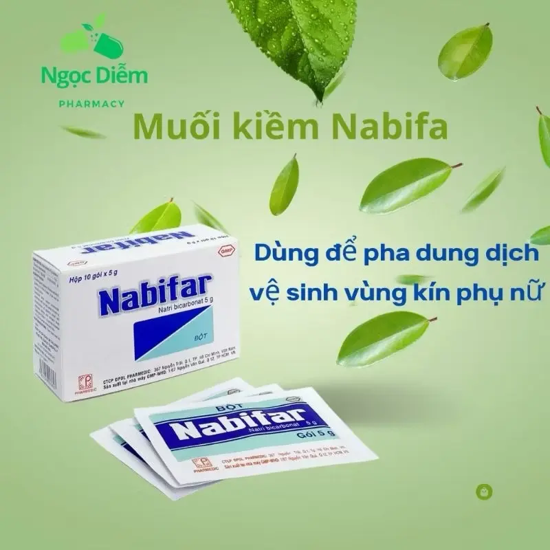 ￼Bột muối vệ sinh phụ nữ Nabifar (Sodium bicarbonat) [Hộp 10 gói] 3