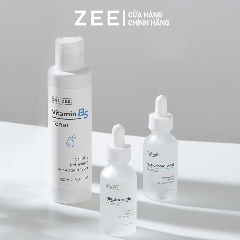 COMBO Toner Vitamin B5 và Tinh chất NIACINAMIDE HYALURONIC ACID dưỡng ẩm sáng da trẻ hóa phục hồi