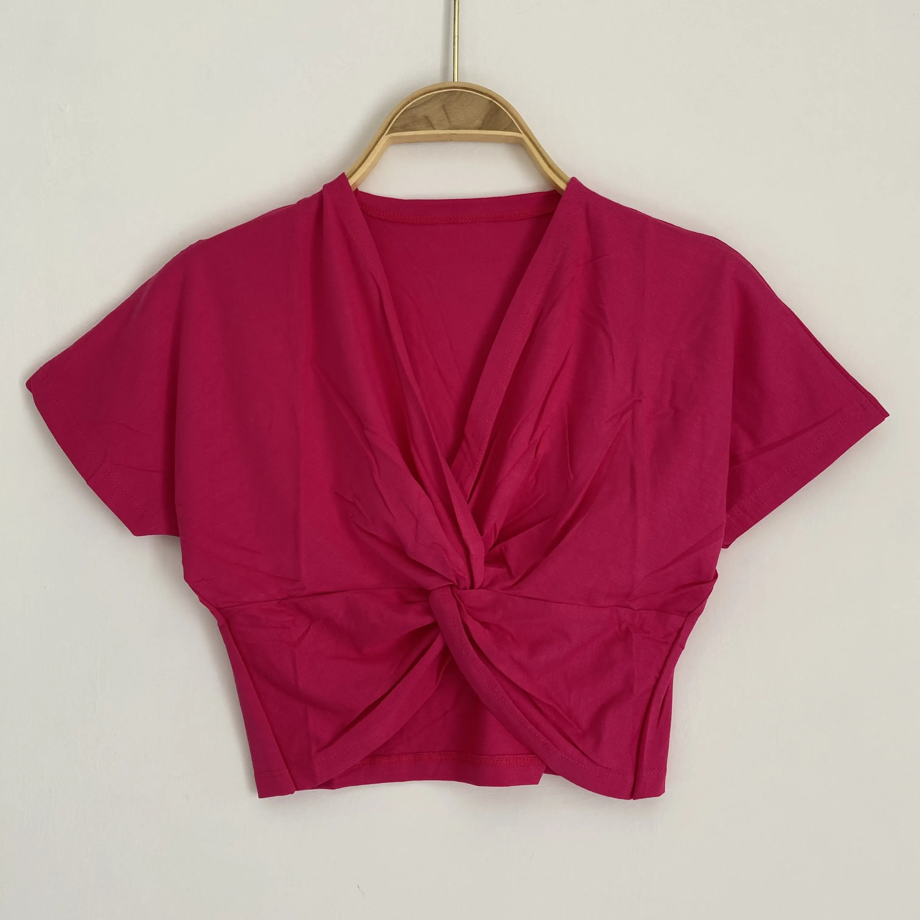 Atasan Summer Croptop Polos Silang | Kaos Wanita