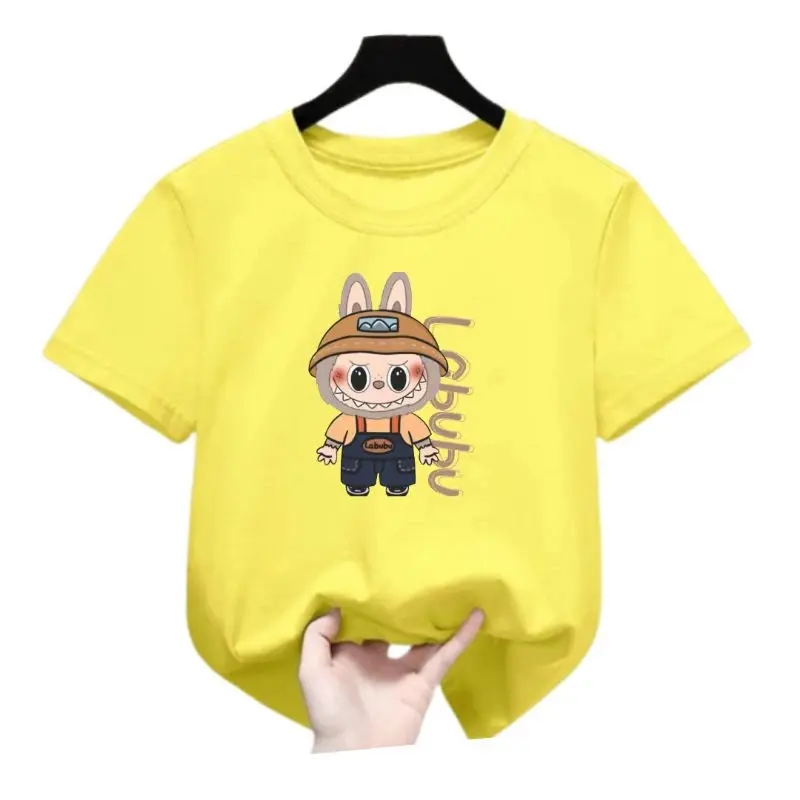 Baju Kaos Anak Laki Laki Perempuan 1-12 Tahun Premium HYE LABUBU MONSTER POPMART free custtom nama Katun Biru Cotton Kids Cotton 3