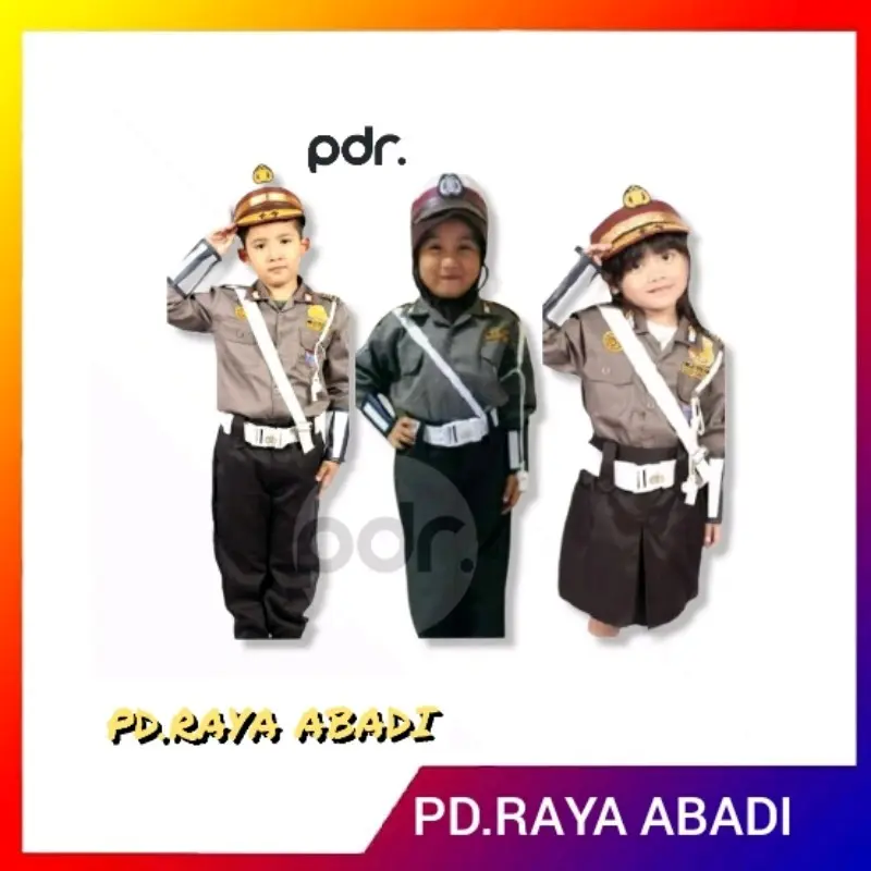 seragam pocil kostum anak profesi polisi cilik