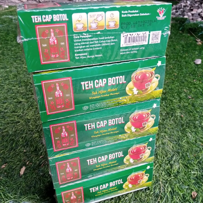 5 Box Teh Celup Cap Botol isi 15 per box Teh Hijau Melati Wanginya sesedap Rasanya Tea 5