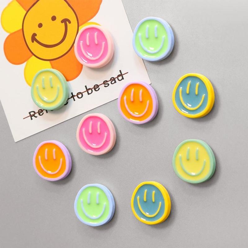 Smiling Face Design Fridge Magnet, 10pcs Random Color Cute Whiteboard ...