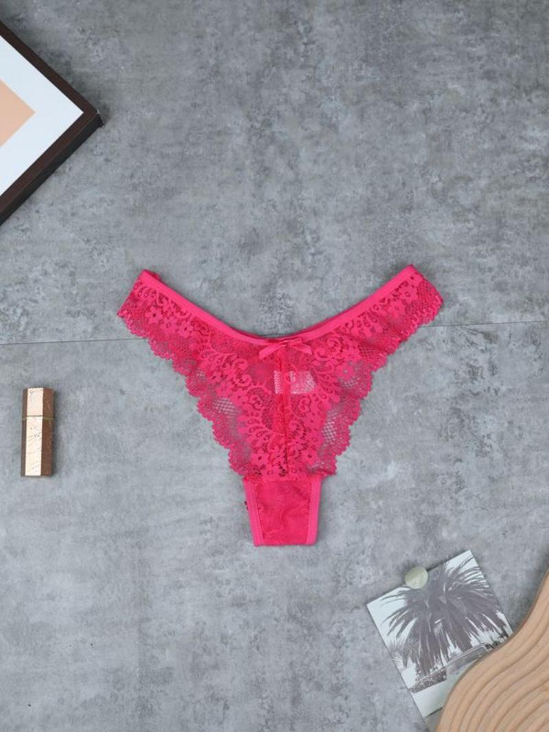 Product Introduction of Women's Contrast Lace Thong, Intimate products, Soft Comfy Breathable Panty for Daily Wear, Women's Underwear for All Seasons 8