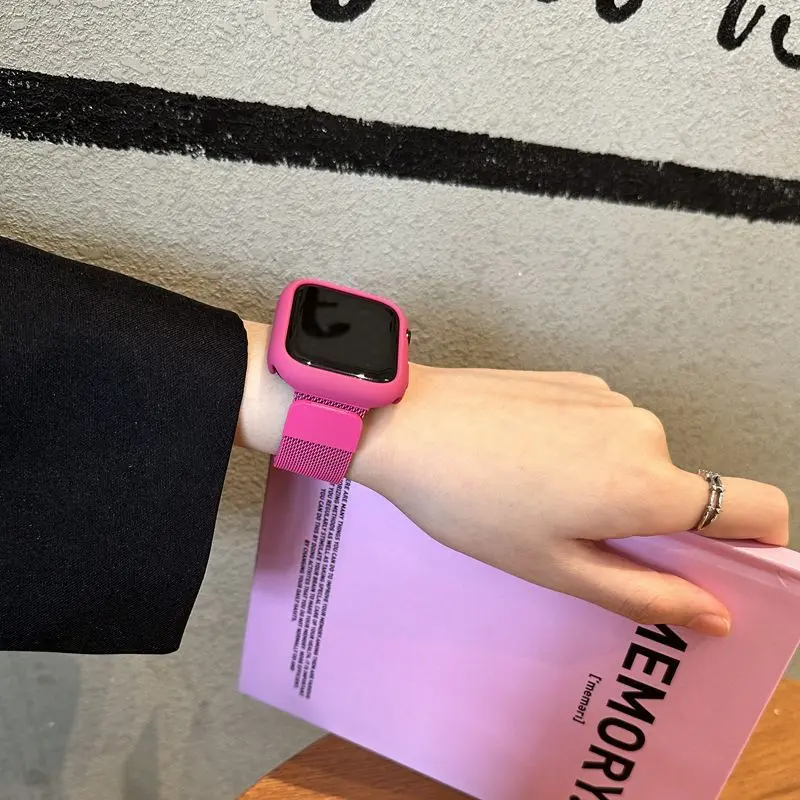 New [Rose Red Milanis] strap Apple Watch suitable for Apple Watch S7/S8/Ultra